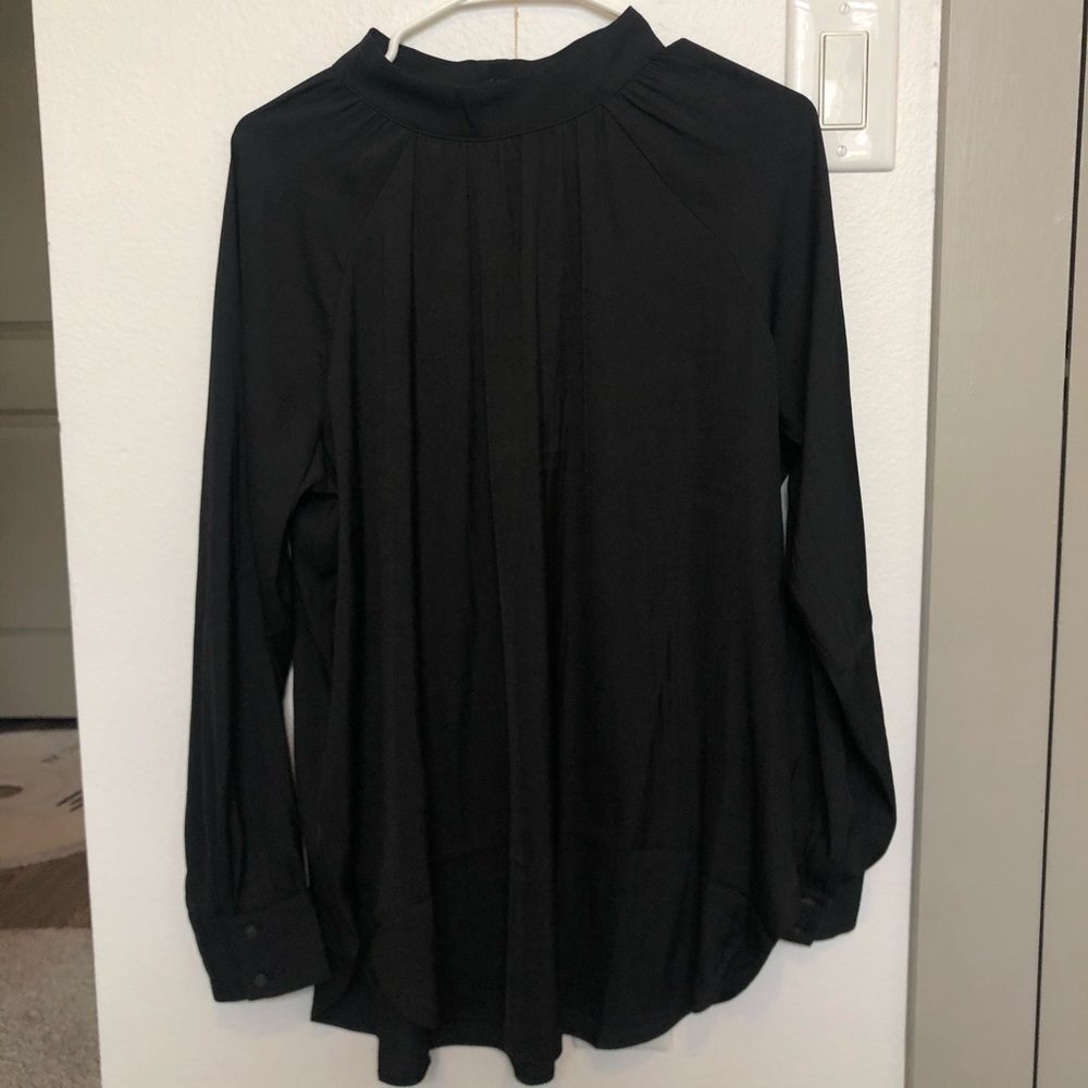 Loft Mock Neck Black Tunic/Blouse